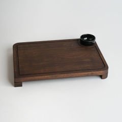 Ahşap Kişiye Özel Gürgen Ağacı Servis & Sunum Tabağı – Sosluklu &  Ayaklı Tasarım Kahverengi