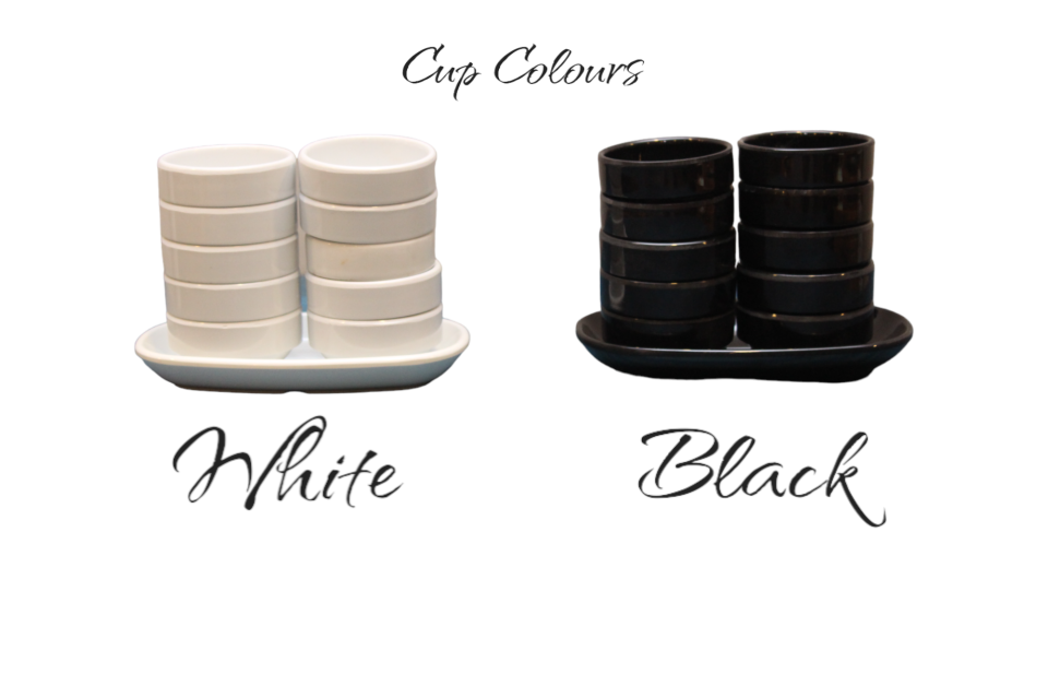 Ahşap Doğal Gürgen Ağacı Kahvaltı Sunum Tabağı – 10\'lu Sosluklu &  Oval Tabaklı Tasarım Siyah - Porselen-Beyaz