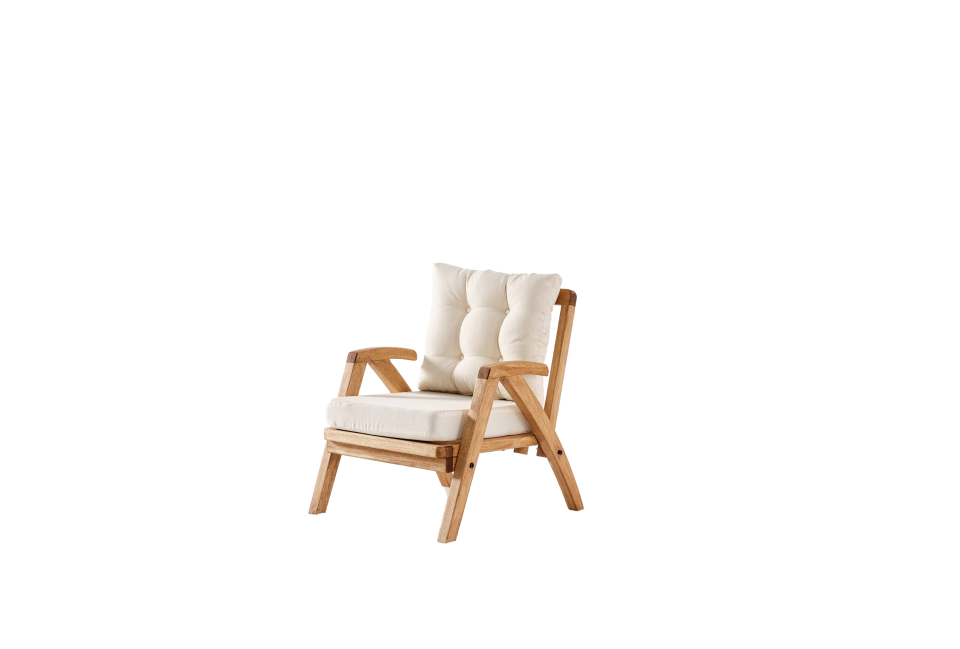 THALİA 3\'lü Kahve Bahçe Mobilyası-Beyaz Minder 3+1+1+MASA Oturma Grubu Bench ve Berjer