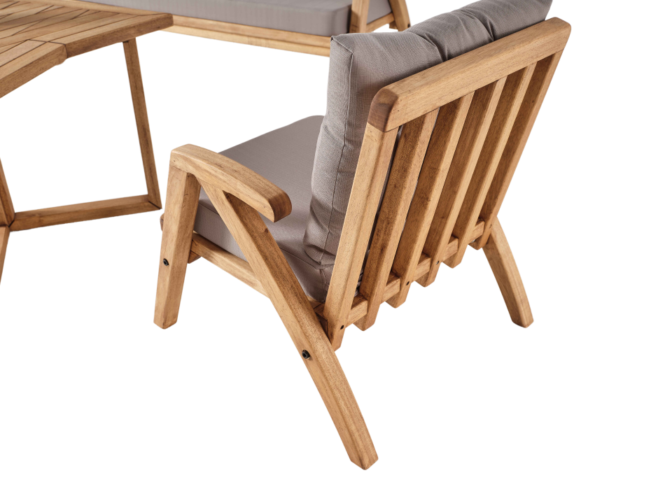 THALİA 2\'li Kahve Bahçe Mobilyası-Antrasit Minder 2+1+1+MASA Oturma Grubu Bench ve Berjer